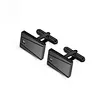 Europe and the United States new line CNC stone inlaid black plated stainless steel cufflinks French business suit shirt men's cufflinks